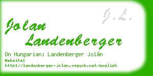 jolan landenberger business card